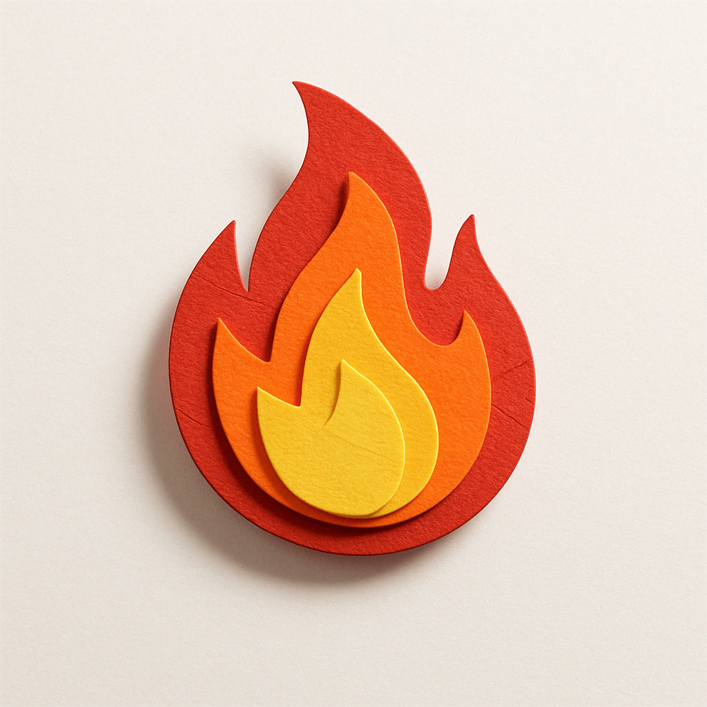 纸艺风格的火焰 Emoji 图标