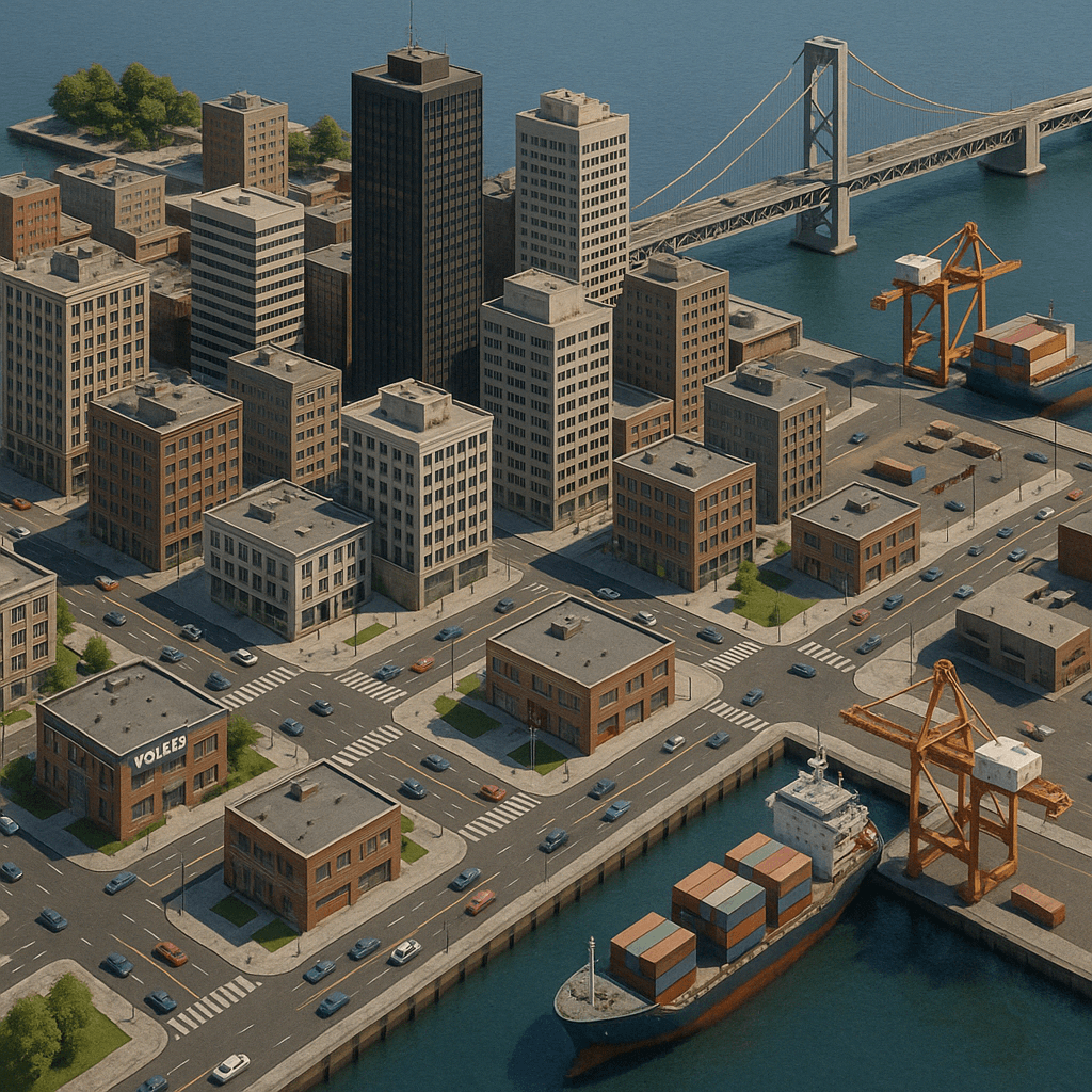 3D 等距城市模拟视图